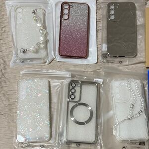 Glittery Phone Case Set - Silver, Pink, Gray